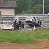 Automobil se prevrnuo na autoputu kod Vogošće, jedna osoba povrijeđena
