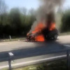 Izgorio automobil na autoputu Banja Luka - Doboj