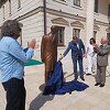 Milorad Dodik i Emir Kusturica u Andrićgradu otkrili spomenik Meši Selimoviću