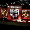 Vijećnica osvijetljena bojama FK Sarajevo povodom 76. rođendana kluba
