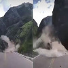 Zastrašujući snimak odrona na cesti u Peruu: Ogromna stijena udarila u dva vozila