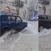 Trebinje pod vodom uslijed jake kiše, automobili jedva prolaze glavnom saobraćajnicom