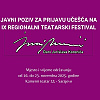Otvorene prijave za učešće na regionalnom teatarskom festivalu "Dani Jurislava Korenića"