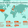 Ovo je mapa država koje još uvijek nisu priznale Palestinu: Osovinu čine SAD, Njemačka i Italija